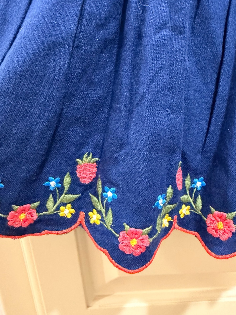 Mini Boden Navy Floral Embroidered Tiered Dress - Picture 3 of 6